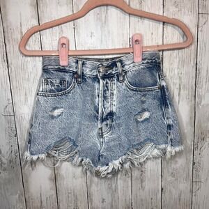 PAC Sun Distressed Summer Denim‎ Blue Jean Shorts